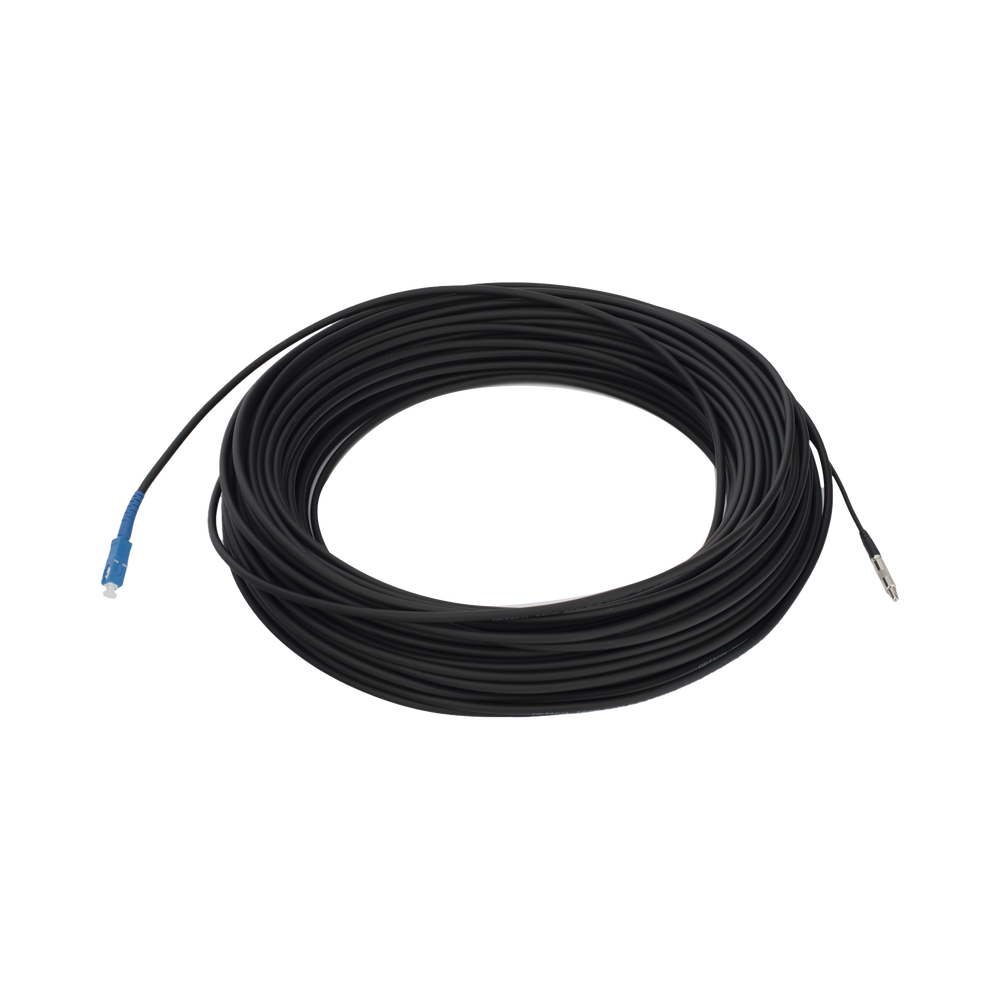 Rollo de Fibra Óptica Drop Redonda G657A2 Monomodo Simplex de 50 Metros (164 Pies) con Conectores SC/UPC-SC/UPC para Instalaciones Aéreas, Subterráneas o a la Intemperie