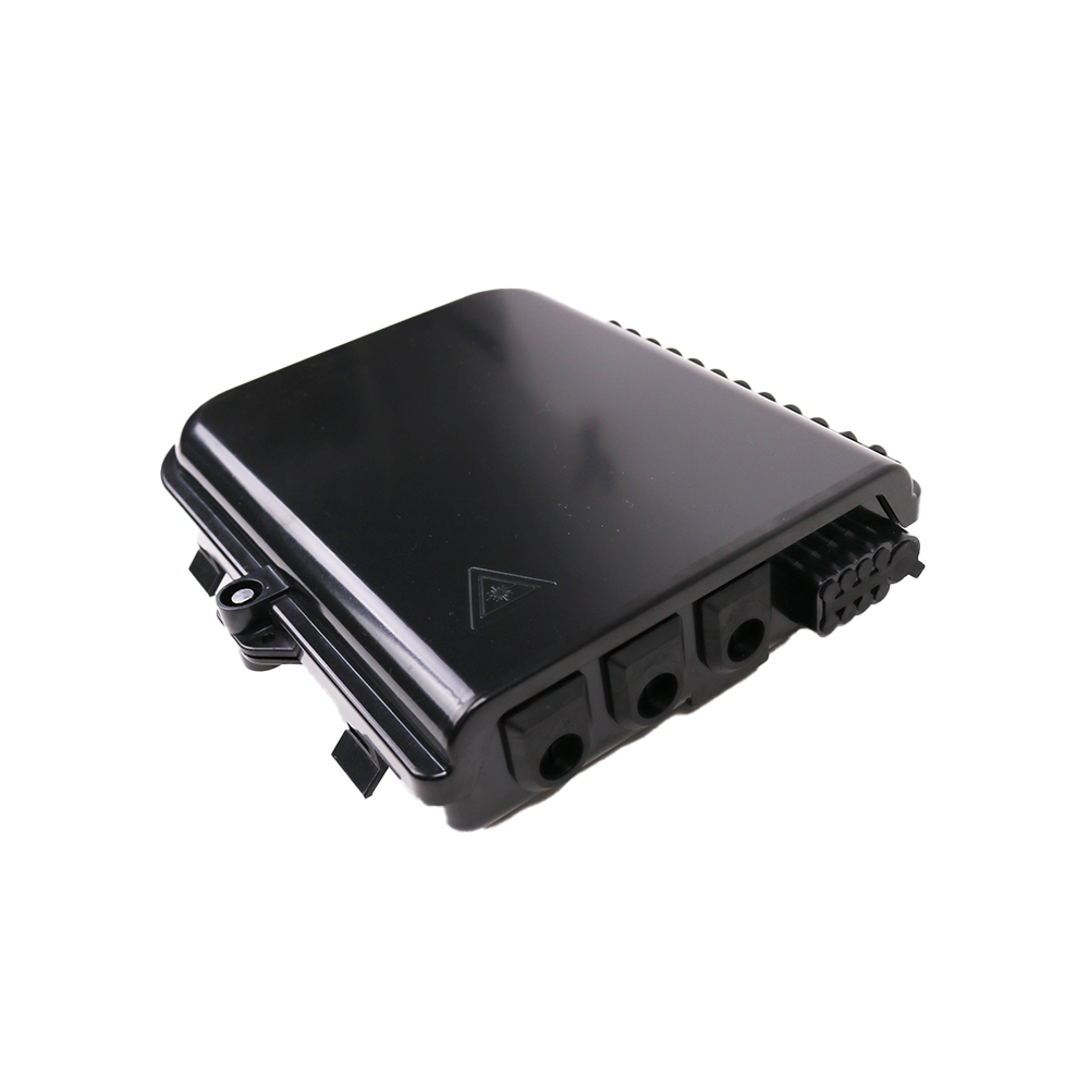 Cierre de Empalme para 24 fusiones de fibra óptica, Interior/Exterior, 3 Entradas para Cable Ø 6-12mm, con 8 acopladores SC/APC y splitter 1x8 SC/APC Incluido, IP65