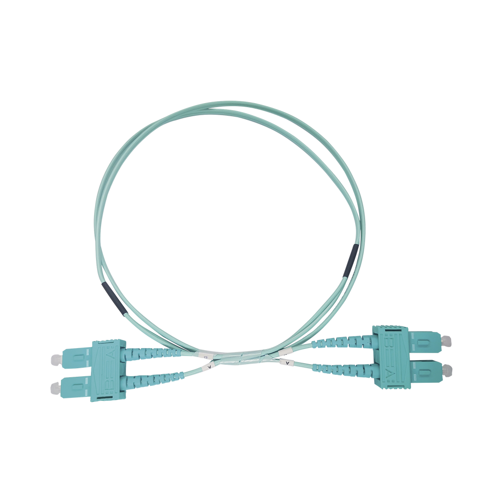 Jumper de Fibra Óptica Multimodo OM3 50/125 SC-SC OFNR (Riser), 2.0 mm, Dúplex, Aqua, 3 Metros (9.84 Pies)
