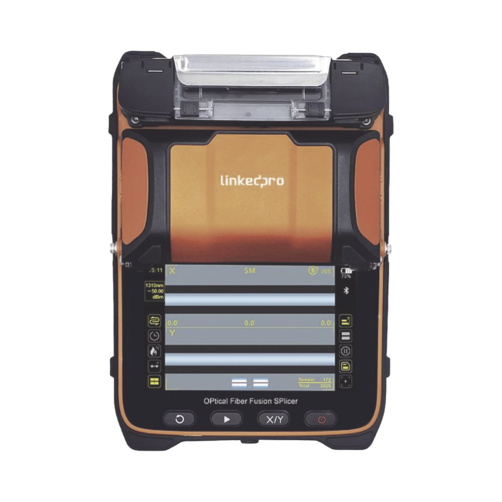 Fusionadora de Fibra Óptica Multimodo y Monomodo / 6 Motores / Alineación por Núcleo / OPM + VFL / Cleaver Eléctrico de un Solo Paso / Capacitación Remota Gratuita