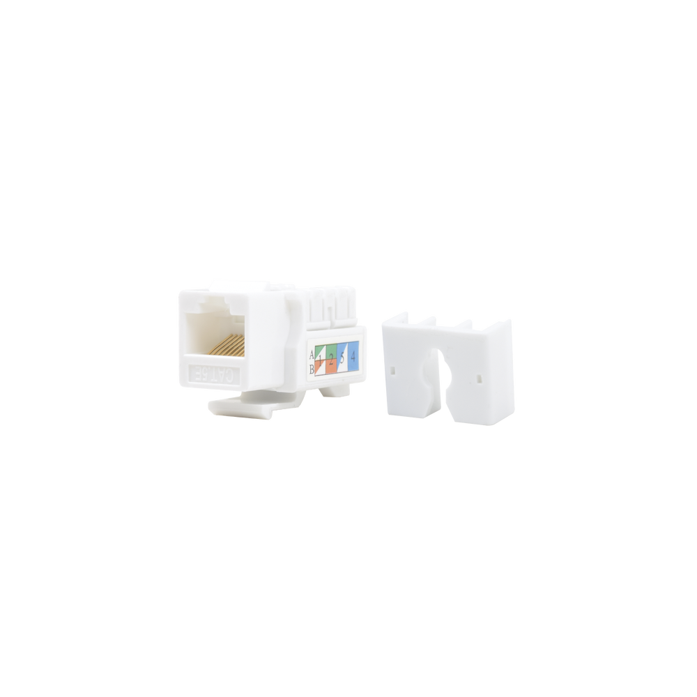 Módulo Jack Keystone Cat5e con Terminación 110 (Punchdown) para Faceplate - Color Blanco