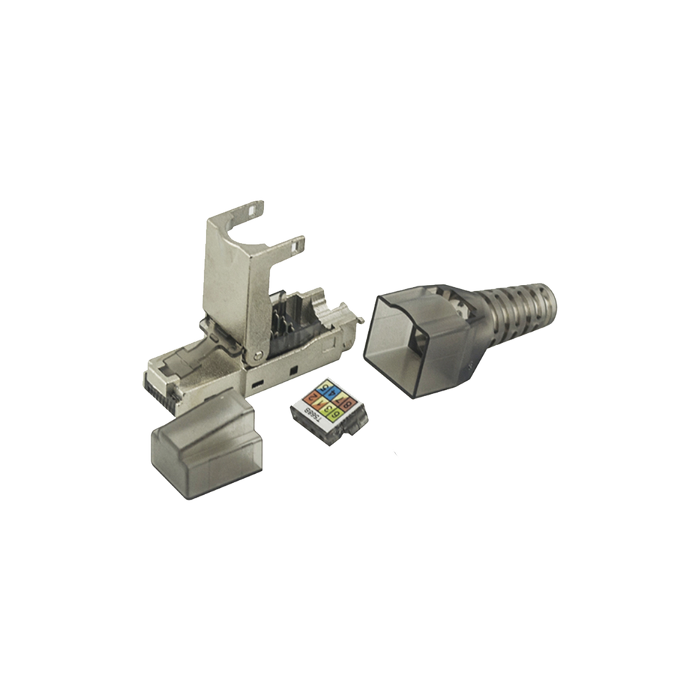Plug RJ45 Blindado Categoría 6A - Sin Herramienta, para Terminación en Campo