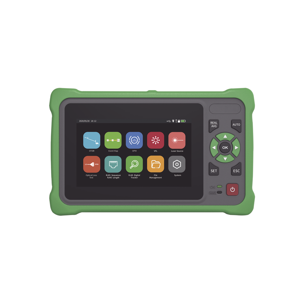 OTDR Touch para Pruebas en los Enlaces de Fibra Óptica / Longitudes de Onda 1310nm y 1550nm / Función VFL 10mW / Función OPM / Función de Mapeo de Cables de Red RJ45 / Recargable / Distancia de Prueba de hasta 260 Kilómetros (853.02 Pies)