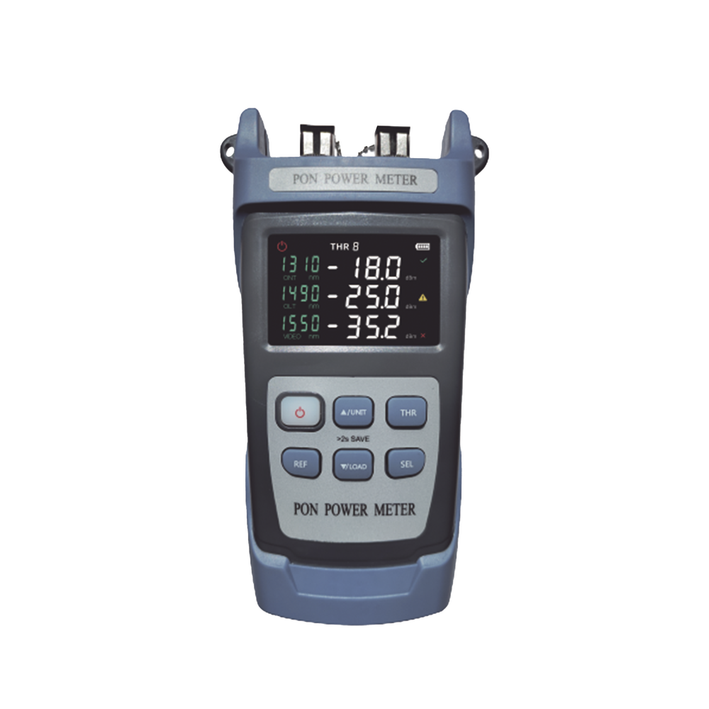 Medidor de Potencia Óptica (OPM) para Fibra Óptica en Redes FTTx / Soporta 3 Longitudes de Onda: 1310nm, 1490nm y 1550nm / Rango de Medición de -40 a 25dBm
