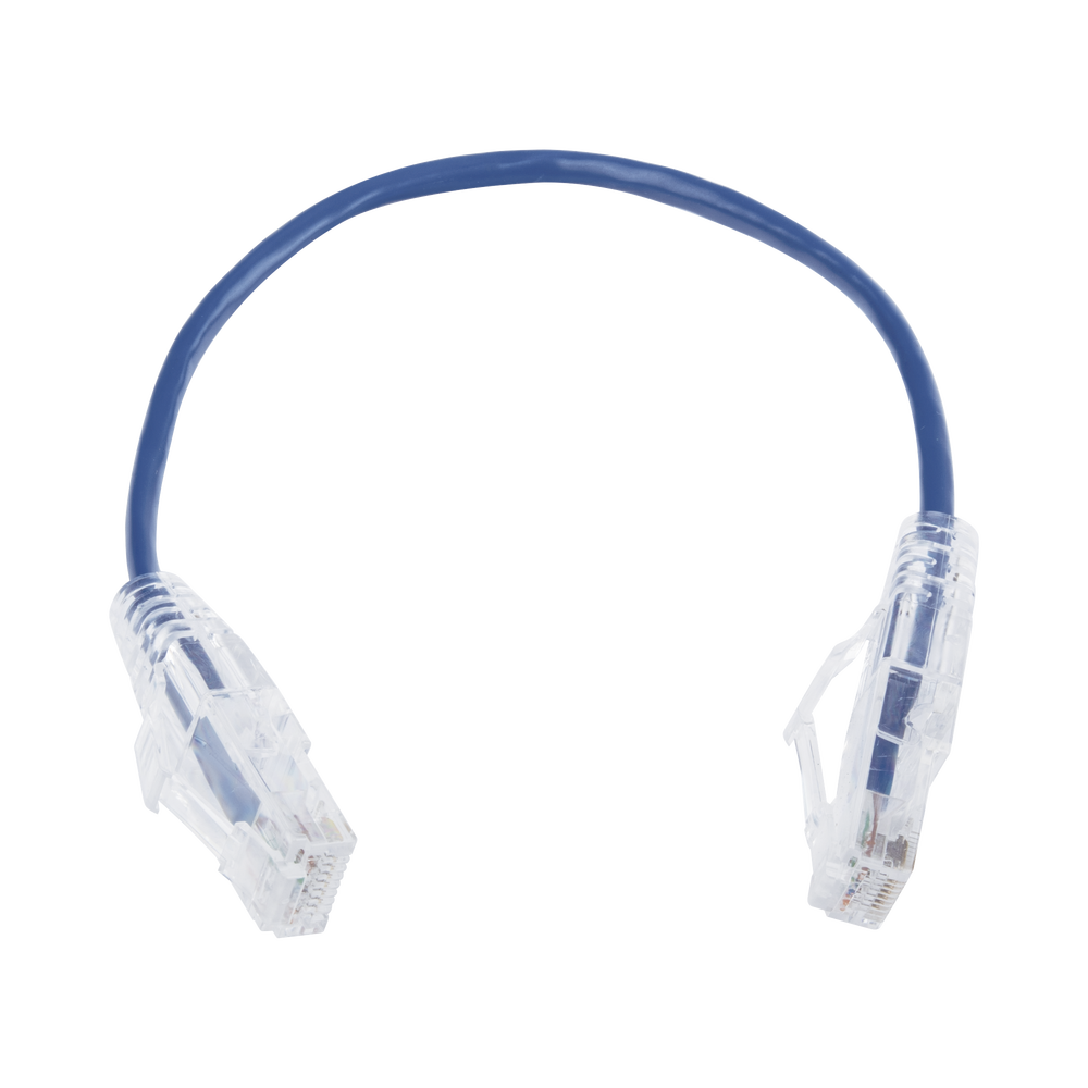 Cable de Parcheo Slim UTP Cat6 - 20 cm (7.87 Pulgadas) Azul Diámetro Reducido (28 AWG)