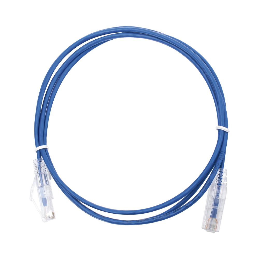 Cable de Parcheo Slim UTP Cat6 - 1.5 Metros (4.92 Pies) Azul Diámetro Reducido (28 AWG)