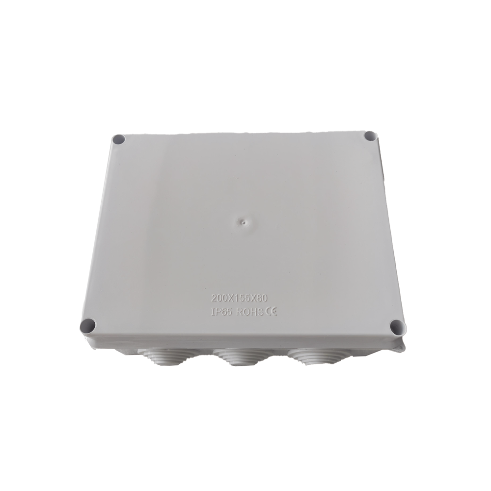 Caja de Derivación-Conexión para Exterior IP66 con 10 Entradas / 200 x 155 x 80 mm / Sellado Seguro con Empaque + 4 Tornillos / Resiste Agua, Polvo y Sol Directo