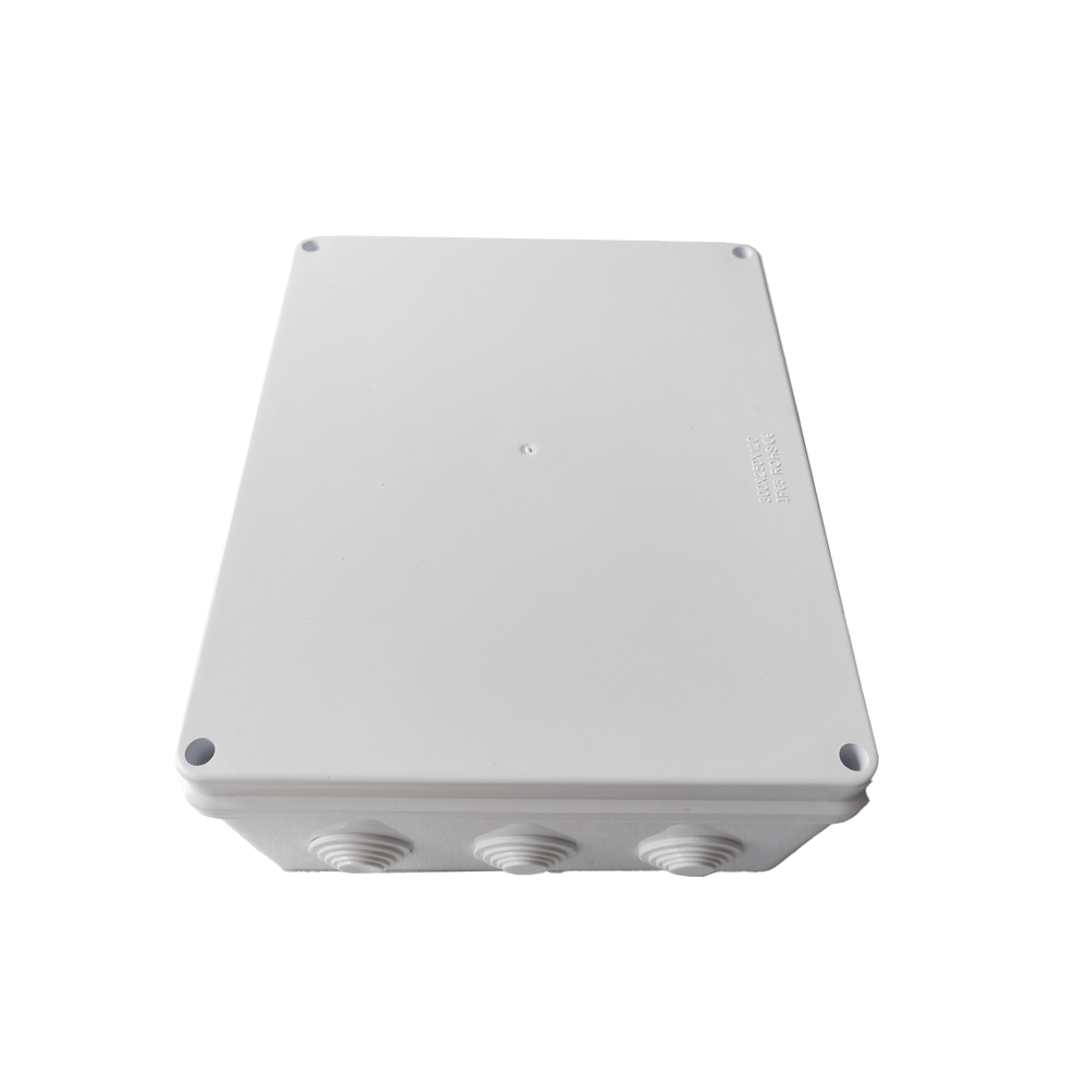 Caja de Derivación-Conexión para Exterior IP56 con 12 Entradas / 300 x 250 x 120 mm / Sellado Seguro con Empaque + 4 Tornillos / Resiste Agua, Polvo y Sol Directo