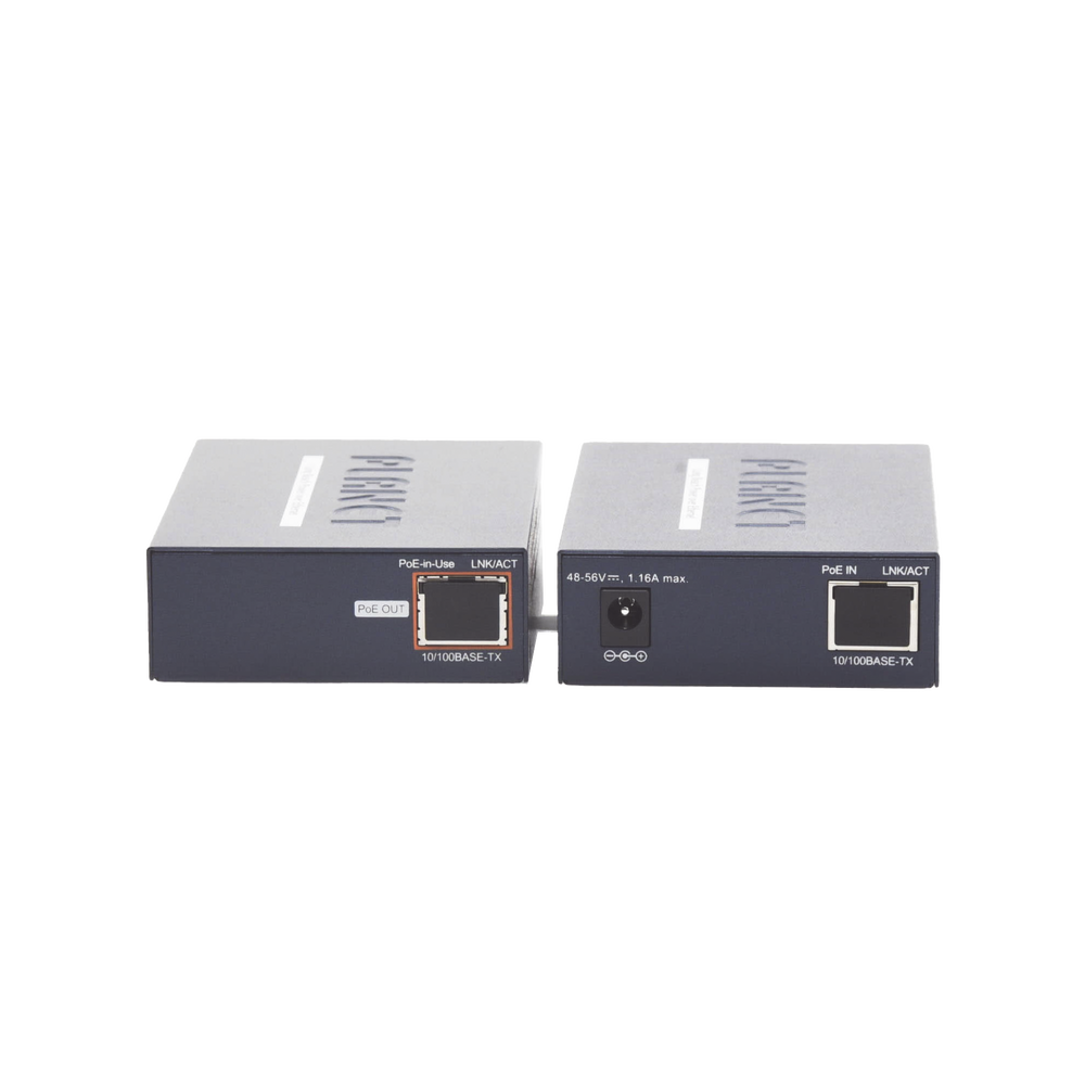Kit Transmisor y Receptor PoE de Largo Alcance Sobre Coaxial Hasta 1 km