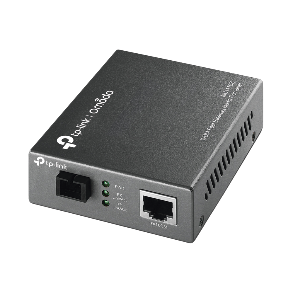 Convertidor Fibra Óptica WDM Monomodo / 1 puerto RJ45 10/100 Mbps / 1 puerto SC/UPC 100 Mbps /  Hasta 20 Km / Para su Funcionamiento Requiere el Modelo MC112CS / Plug and Play