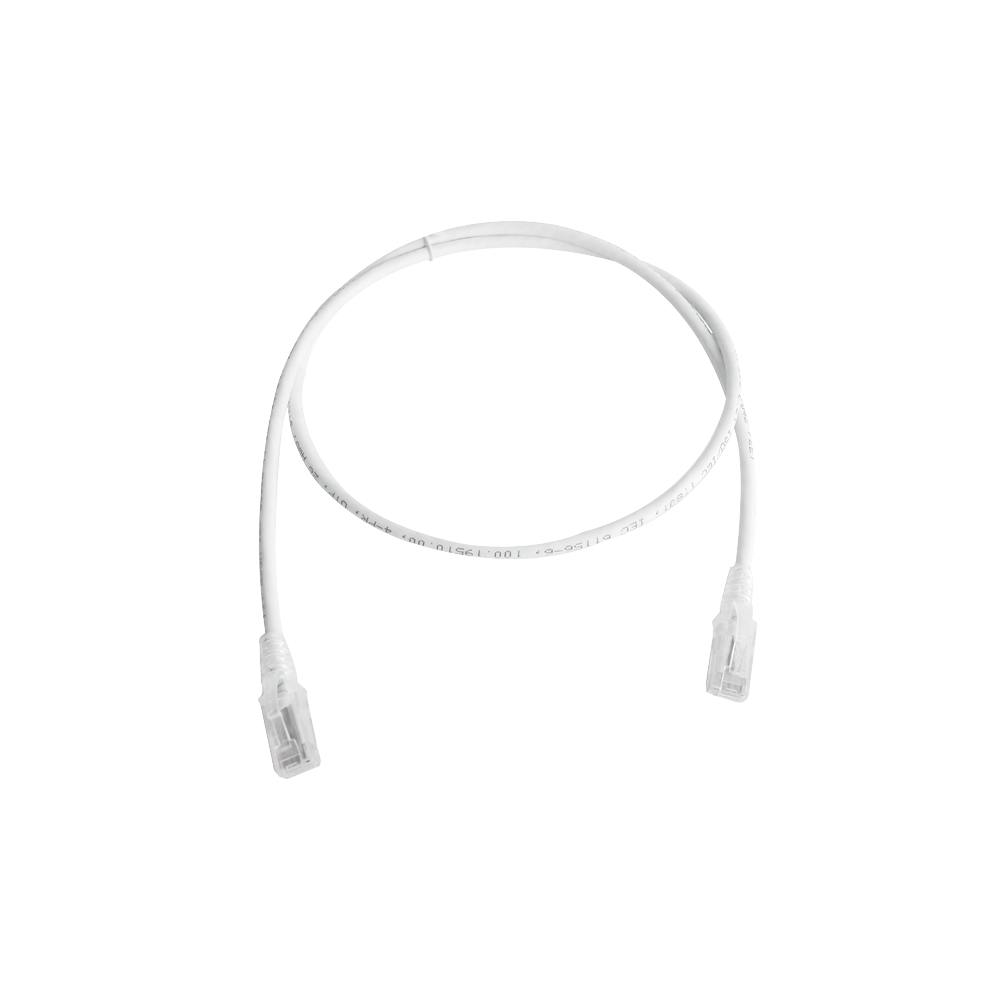 Patch Cord MC6 Modular Cat5e UTP, CM/LS0H, 3.05 Metros (10 Pies), Color Blanco, Versión Bulk (Sin Empaque Individual)