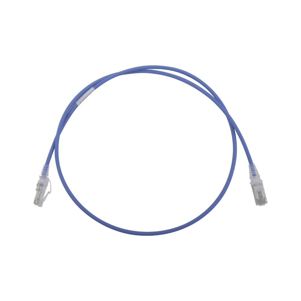 Patch Cord MC6 Modular Cat6 UTP, CM/LS0H, 0.91 Metros (3 Pies), Color Azul, Diámetro Reducido (28AWG)