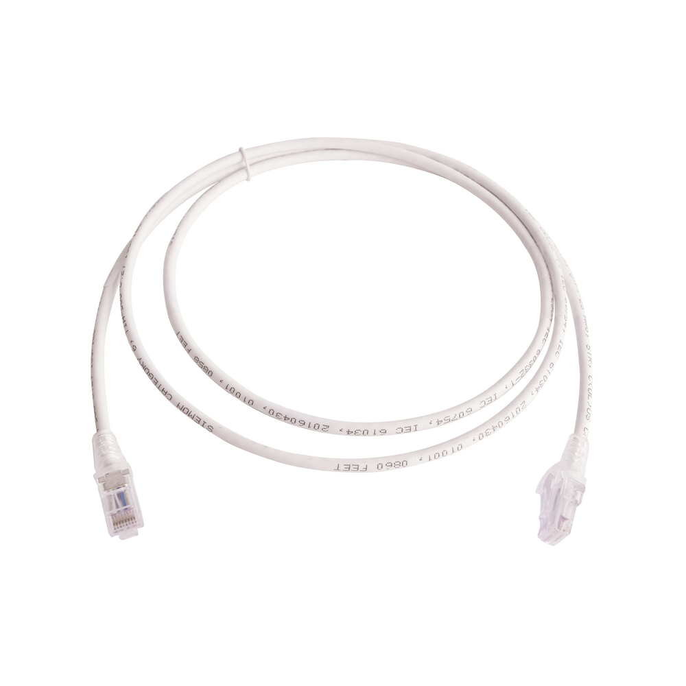 Patch Cord MC6 Modular Cat6 UTP, CM/LS0H, 1.52 Metros (5 Pies), Color Blanco, Versión Bulk (Sin Empaque Individual)