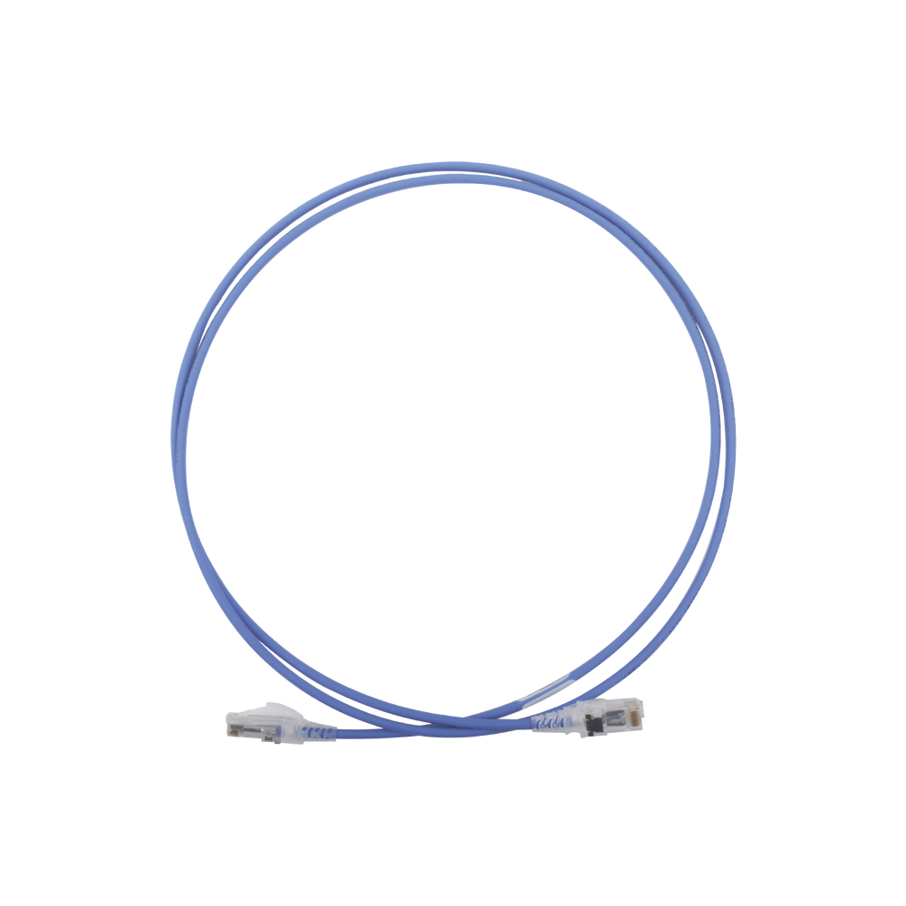 Patch Cord MC6 Modular Cat6 UTP, CM/LS0H, 1.52 Metros (5 Pies), Color Azul, Diámetro Reducido (28AWG)