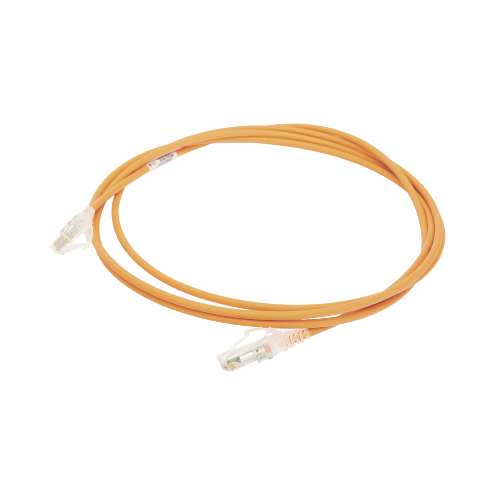 Patch Cord MC6 Modular Cat6 UTP, CM/LS0H, 2.13 Metros (7 Pies), Color Naranja, Diámetro Reducido (28AWG)