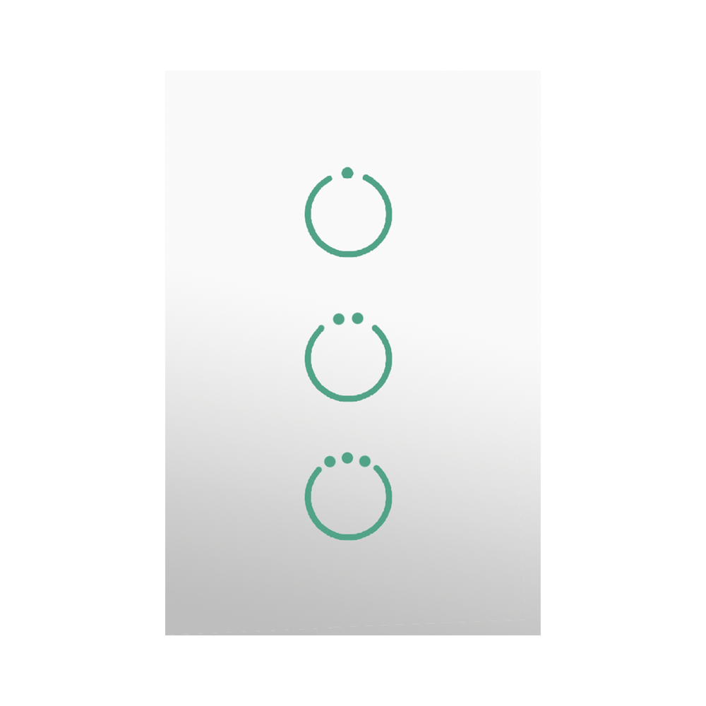 (ZWAVE) Interruptor On/Off panel táctil touch inalámbrico Zwave Plus 3 botones. Compatible con Hubitat HC8, Álula M2M, otro