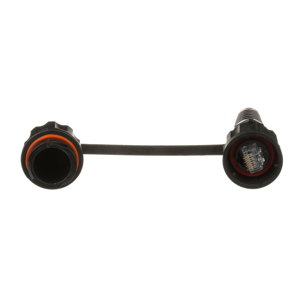 Conector Plug RJ45 de Uso Industrial, Categoría 5e, 24AWG, con Tapa Protectora, Protección IP67