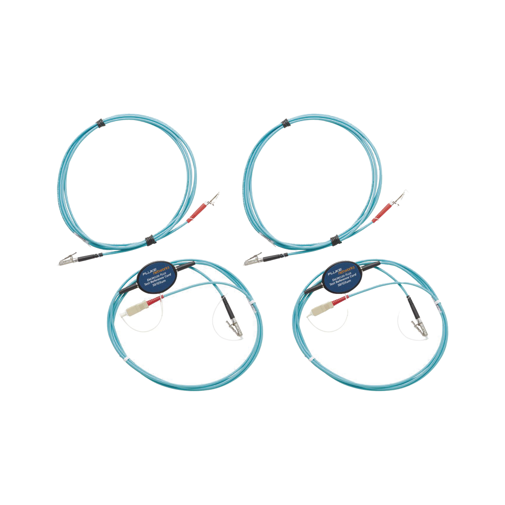 Kit de Cables de Referencia de Comprobación Multimodo CertiFiber Pro, Para Fibras con Conectores LC de 50µm (2 SC/LC Metálico, 2 LC/LC Metálico), de 2 Metros (6.56 Pies)