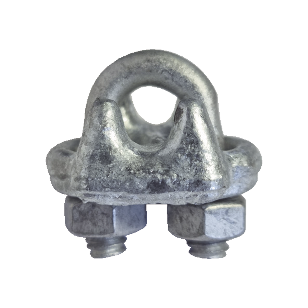 Nudo/ Perro/ Abrazadera Acero Forjado para Cable de 1/8", Galv. por Inmersión en Caliente.
