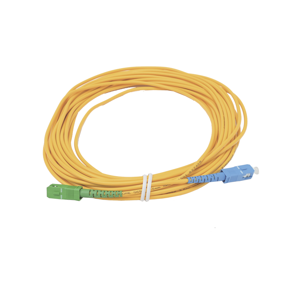Jumper de Fibra Óptica Simplex, Monomodo, con Conectores SC/UPC-SC/APC, de 10 Metros (32.81 Pies)