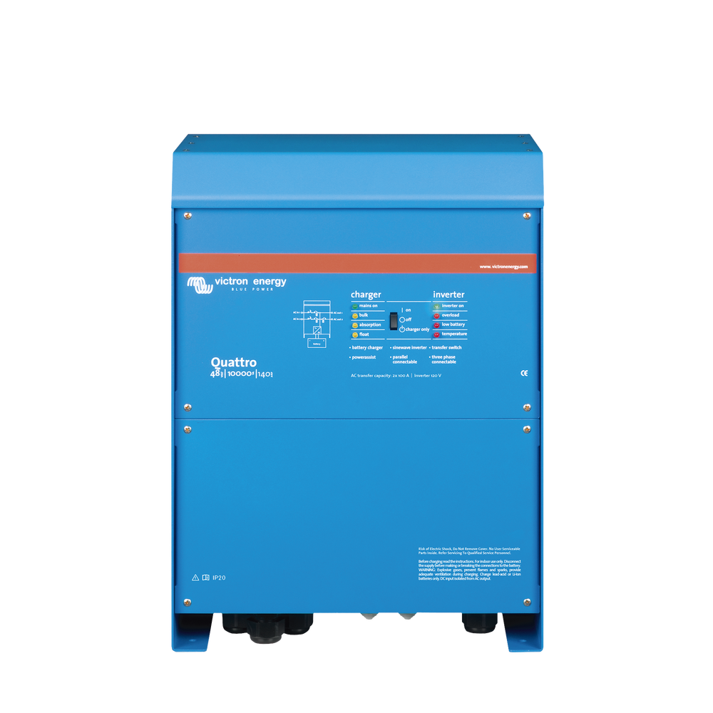 Quattro 48/10000/140-100/100 / Inversor Cargador de Onda Pura / Entrada 48 Vcc / Salida 8000 W 120 Vca 60 Hz