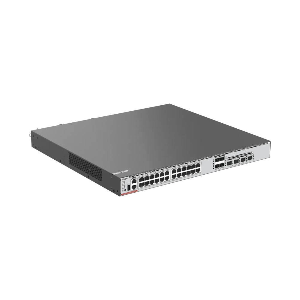 Switch Core 24 Puertos PoE 802.3bt Class 2 (FULL Hi-PoE 90 W) Capa 3 Multi-Gigabit 10G y SFP28 25G (No Incluye Fuentes de Poder)