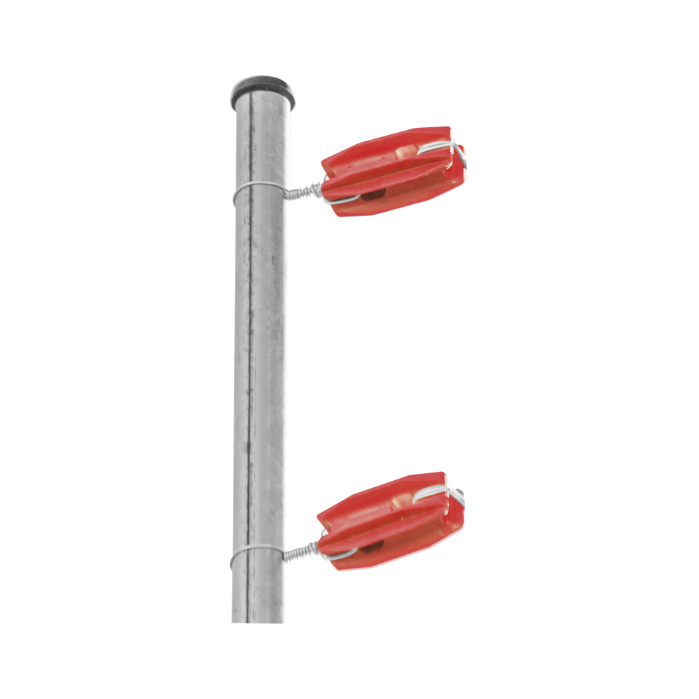 Aislador de color Rojo para postes de esquina de alta Resistencia con Anti UV de uso en cercos eléctricos
