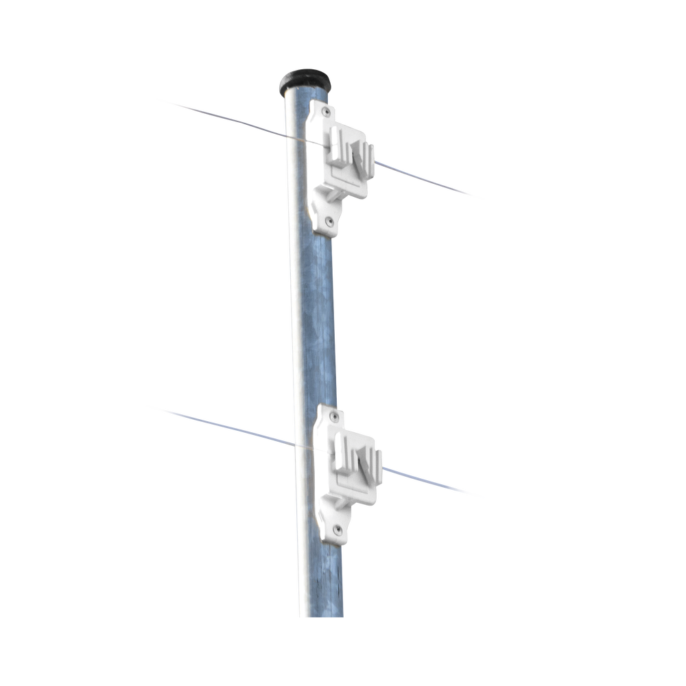 Aislador de Paso Blanco reforzado para cercos eléctricos, resistente al clima extremoso
