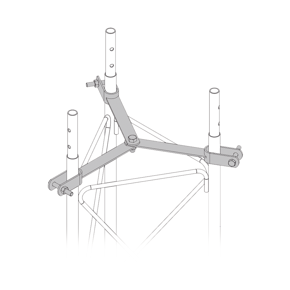 Brida para sujeción de retenida compatible con tramos STZ35, Galvanizado electrolítico.