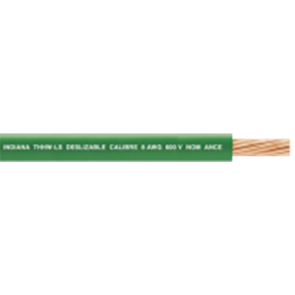 6 AWG / Cable Eléctrico / 1 Conductor /  Cobre /  Recubierto THW-LS / 19 Hilos / Color Verde / 100 metros
