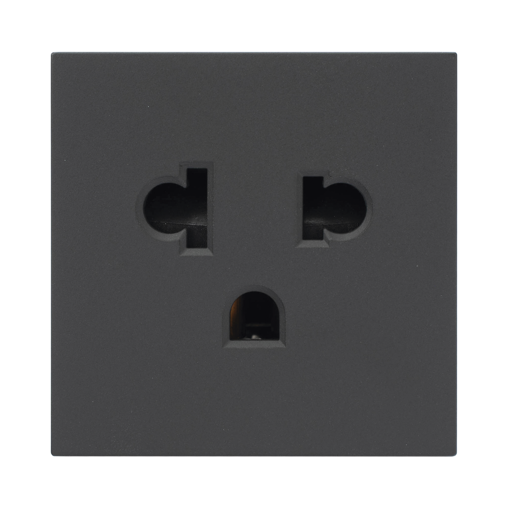Módulo para Tomacorriente Euroamericano / Color Grafito / 45x45 mm (1.77 x 1.77 Pulgadas) / Compatible con Torres y Cajas para Escritorio de la Marca Simon