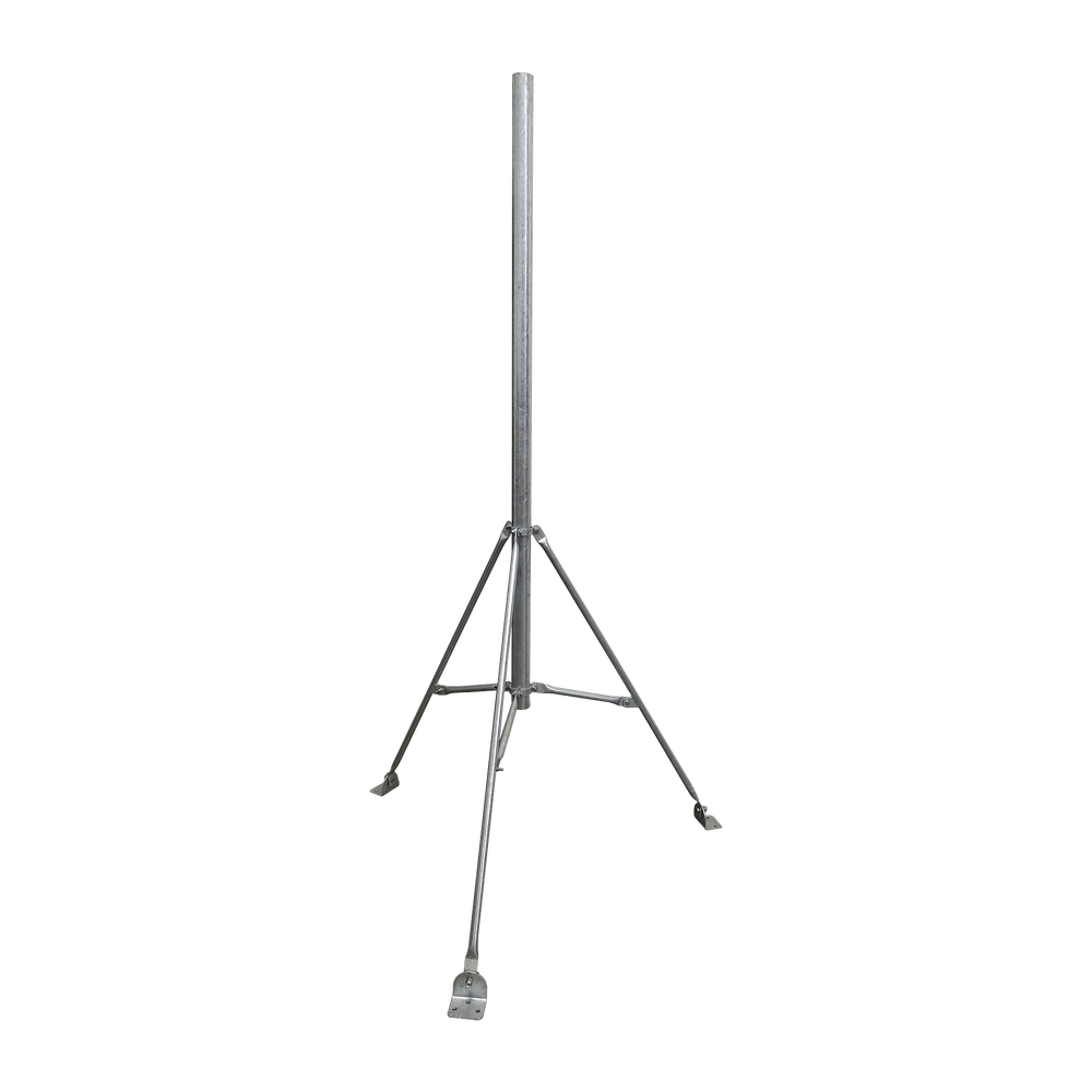 Mástil de 2" x 1.5 metros con Tripie para Instalación en losa. Acero Galvanizado en Caliente.