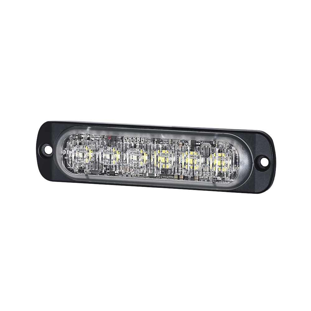 Luz Auxiliar de 12 LED, Ambar/Blanco, Lente Transparente, SAE