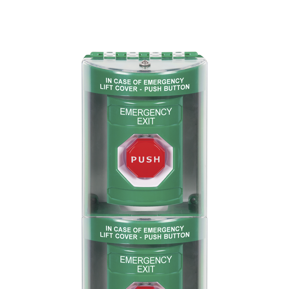 Botón de Salida de Emergencia / Cubierta de Policarbonato Súper Resistente de Superficie con Espaciador / Temporizador Ajustable Neumático