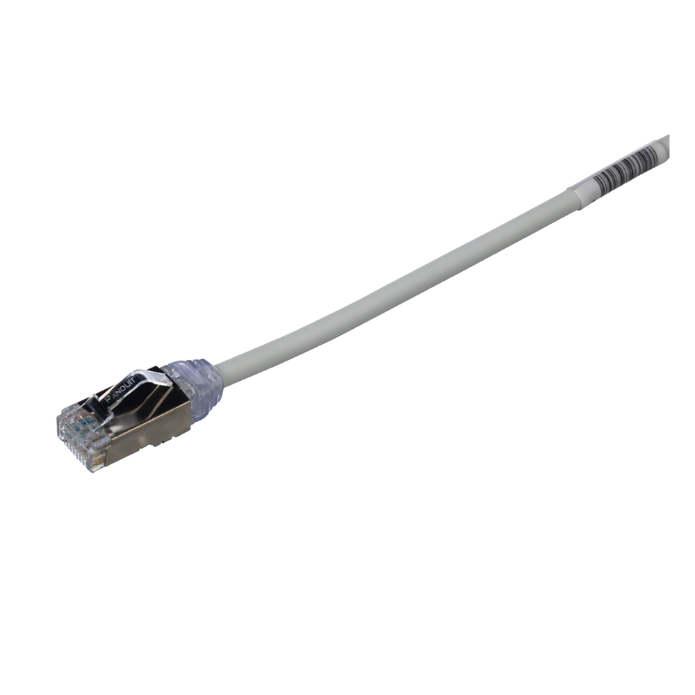 Patch Cord Cat6A, Diametro Reducido 28 AWG, Blindado S/FTP, CM/LS0H, 20 cm (7.87 Pulgadas), Color Gris