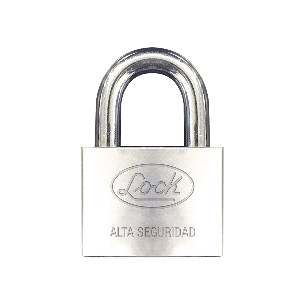 Candado de hierro alta seguridad con llave de disco/ Acabado Cromado/ Llaves Abloy/ Medida de Horquilla 38 mm.