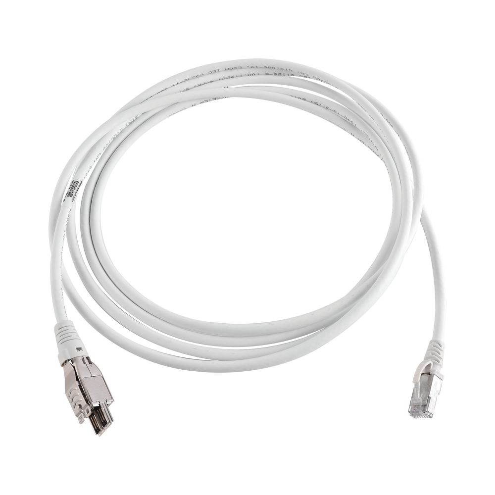 Patch Cord TERA Cat6A 1/10G Ethernet, de 4 Pares y Conector Modular, LS0H, Color Marfil, 15 Metros (49.21 Pies)