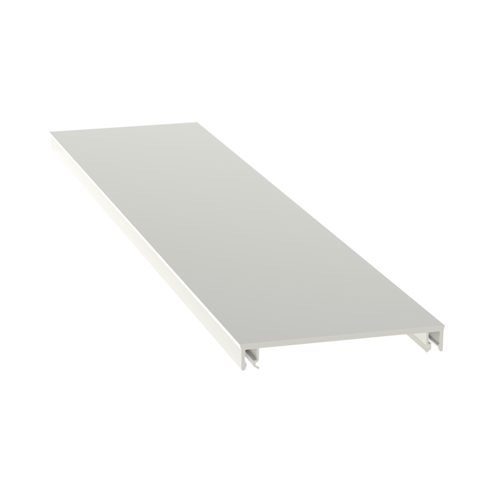 Cubierta para canaleta T-70, de PVC rígido, 70.1 x 9.1 x 1828.8 mm, Color Blanco