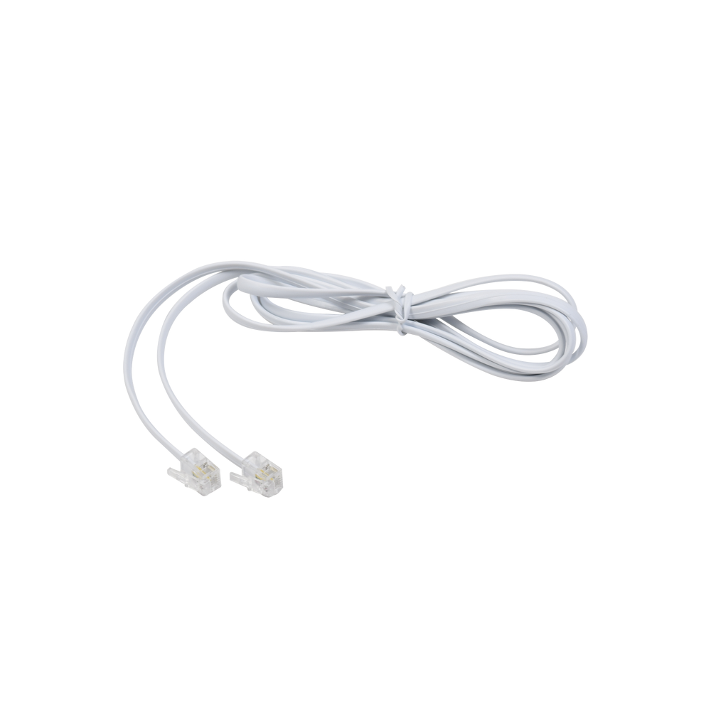 Cable Telefónico RJ11, Plano, Color Blanco, 1.5 Metros (4.92 Pies)