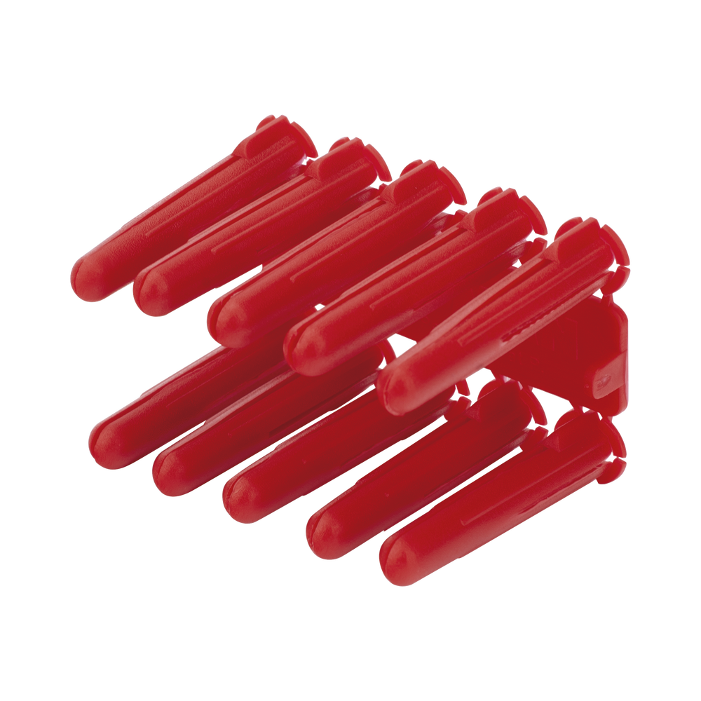 Taquete de 1/4 plástico paquete de 100 piezas para fijar objetos con tornillo en muros y techos de concreto o superficies sólidas, compatible con tornillo TH10X de 10 x 1 1/2" (1103-03100)