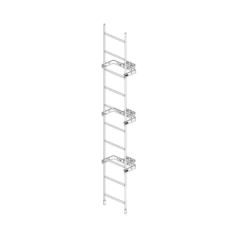 Escalera Exterma Sólida de 3 metros para Secciones 1 a 12 de Torres Super Titan (Incluye 3 Herrajes Sujetadores).