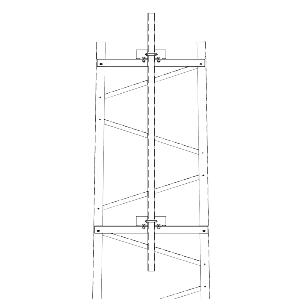 Brazo para Sección #5 Torre Titan con Herrajes y Mástil de 6' (1.8m).