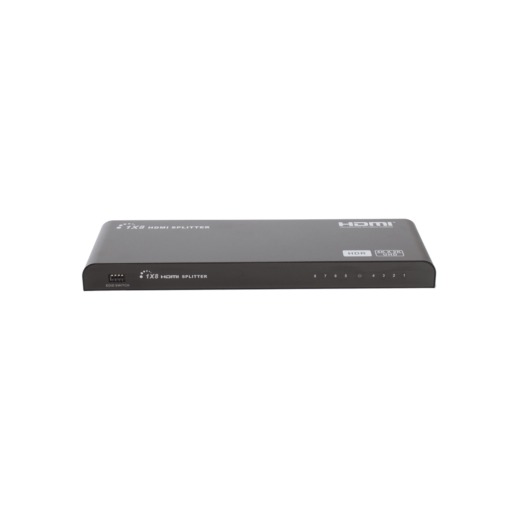 Splitter HDMI 4K de 1 Entrada a 8 Salidas (Simultaneas) | Soporta 4K×2K | Ajuste de resoluciones EDID | HDR | HDMI 2.0 |  HDCP 2.2 | Permite mezclar pantallas en 4K y 1080P
