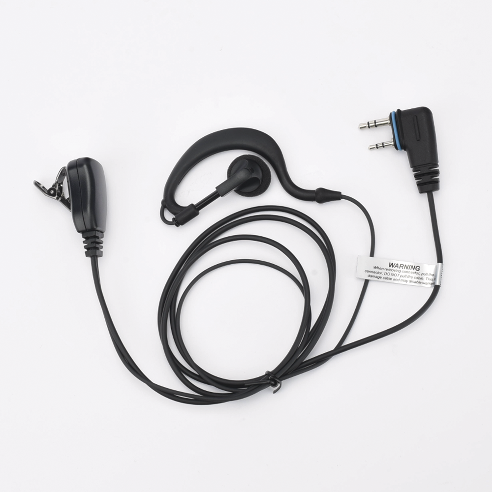 Micrófono - audífono de gancho ajustable al oído con conector de dos pines para ICOM
