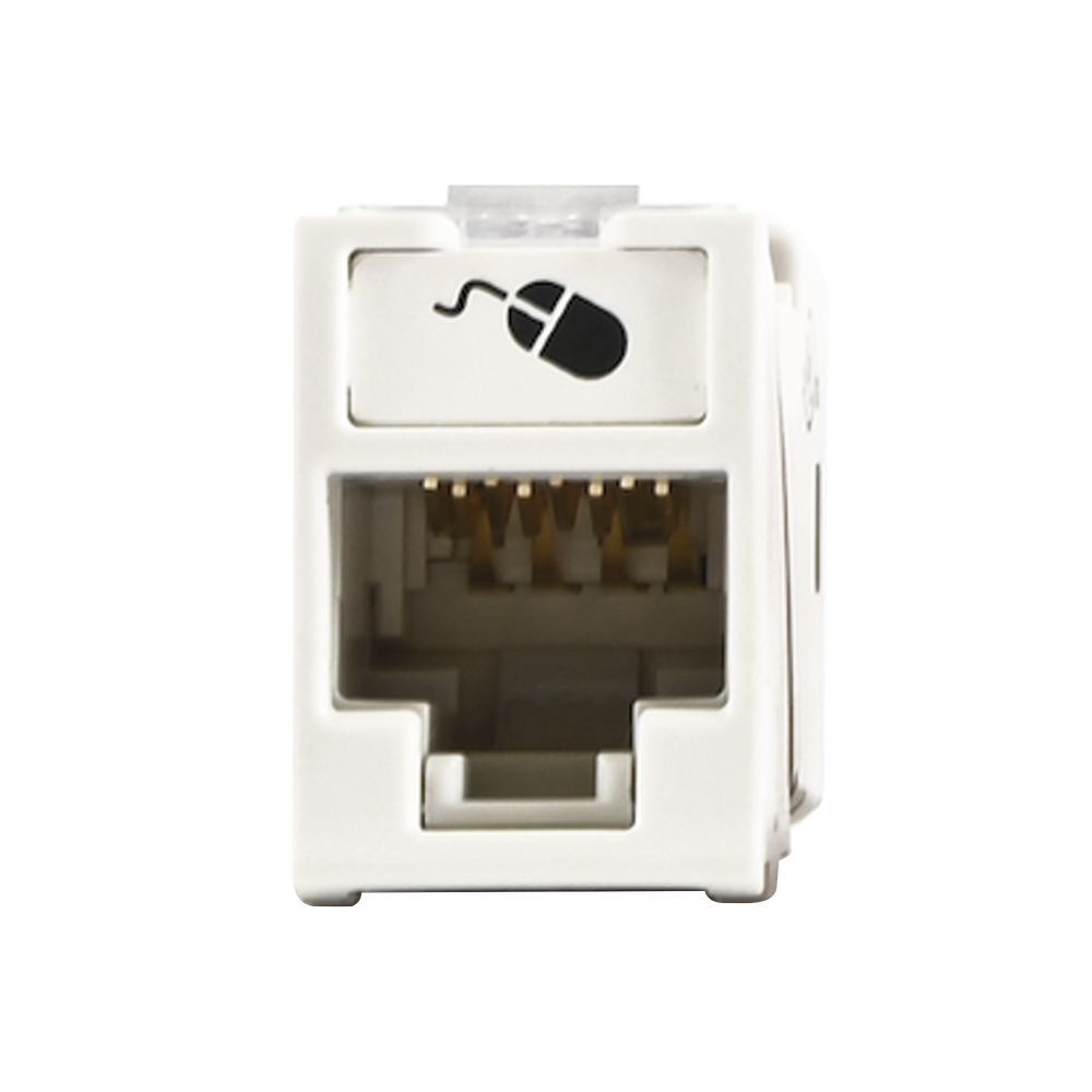 Jack Ultramax Cat6, UTP, Montaje Híbrido en Placa de Pared (Plano y Angulado), Color Blanco, Punch Down