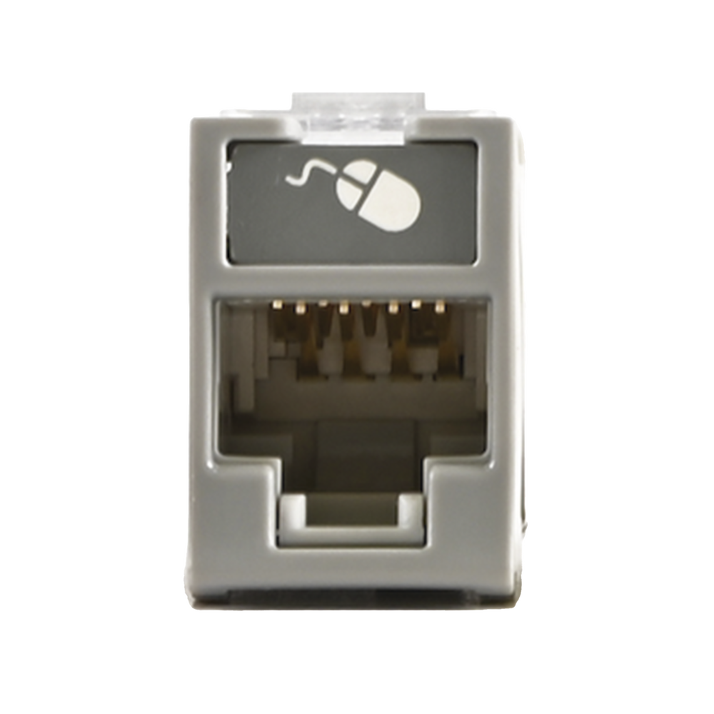 Jack Ultramax Cat6, UTP, Montaje Híbrido en Placa de Pared (Plano y Angulado), Color Gris, Punch Down