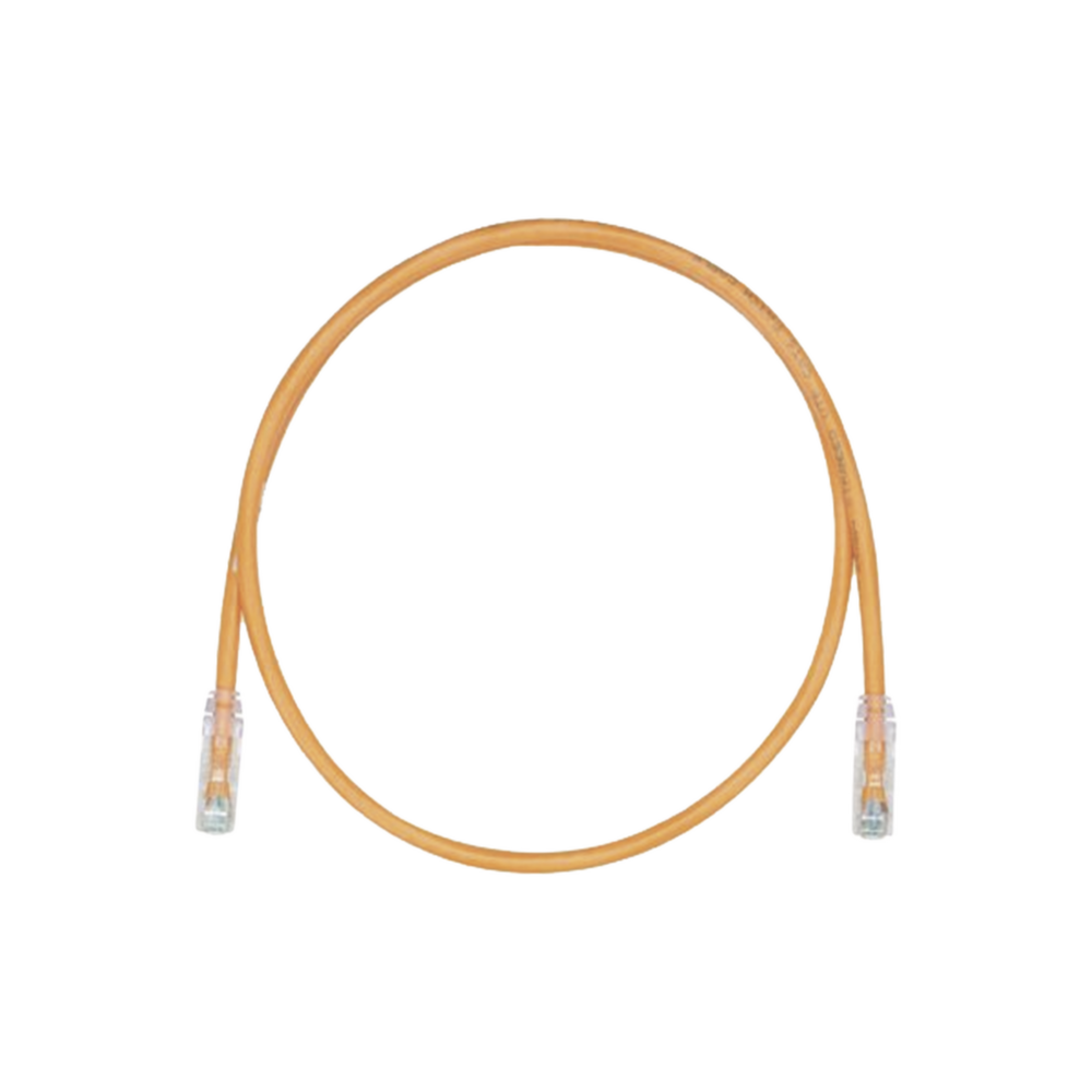 Cable de Parcheo, UTP Cat5e, Diámetro Reducido (28AWG), Color Naranja, 0.30 Metros (1 Pie)