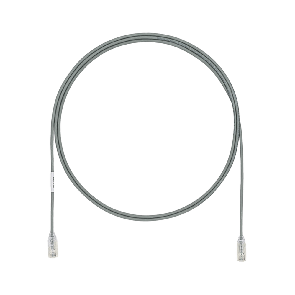 Cable de Parcheo TX6, UTP Cat6, Diámetro Reducido (28AWG), Color Gris, 1.5 Metros (4.92 Pies)