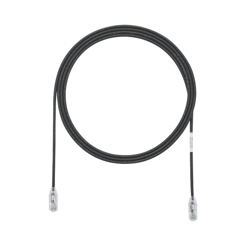 Cable de Parcheo TX6, UTP Cat6, Diámetro Reducido (28AWG), Color Negro, 3.05 Metros (10 Pies)