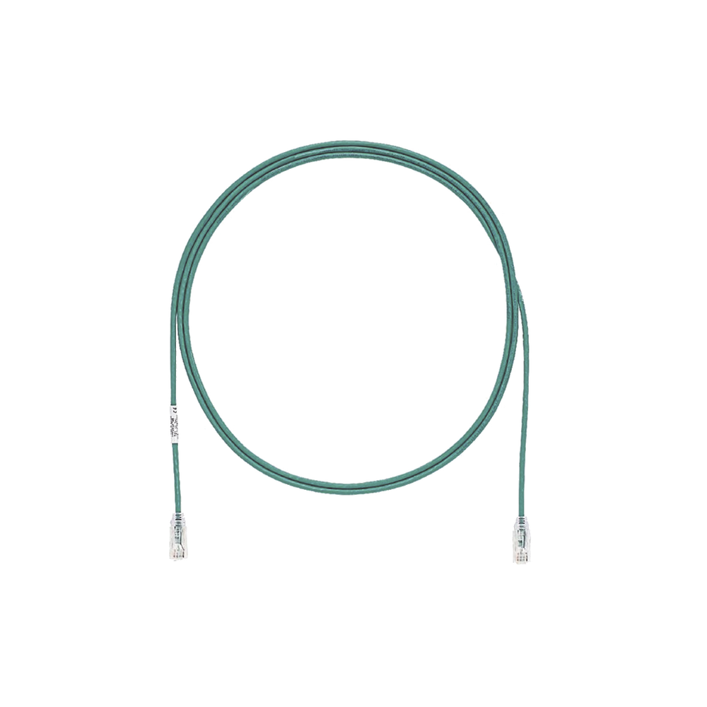 Cable de Parcheo TX6, UTP Cat6, Diámetro Reducido (28AWG), Color Verde, 3.05 Metros (10 Pies)